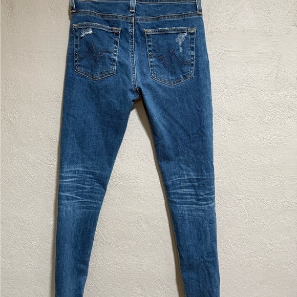 AG Adriano GOLDSCHMIED the Farrah Ankle Women's Blue Distressed Jeans Size 27 - Picture 5 of 9